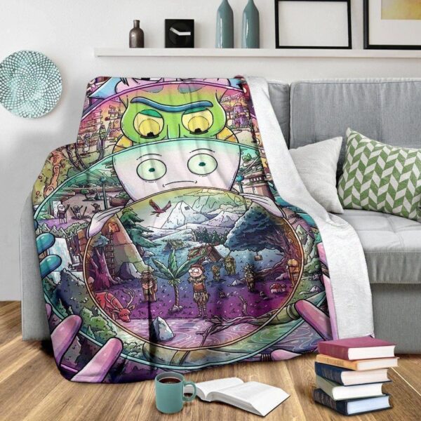 rick and morty premium blanket gift for fan rckks