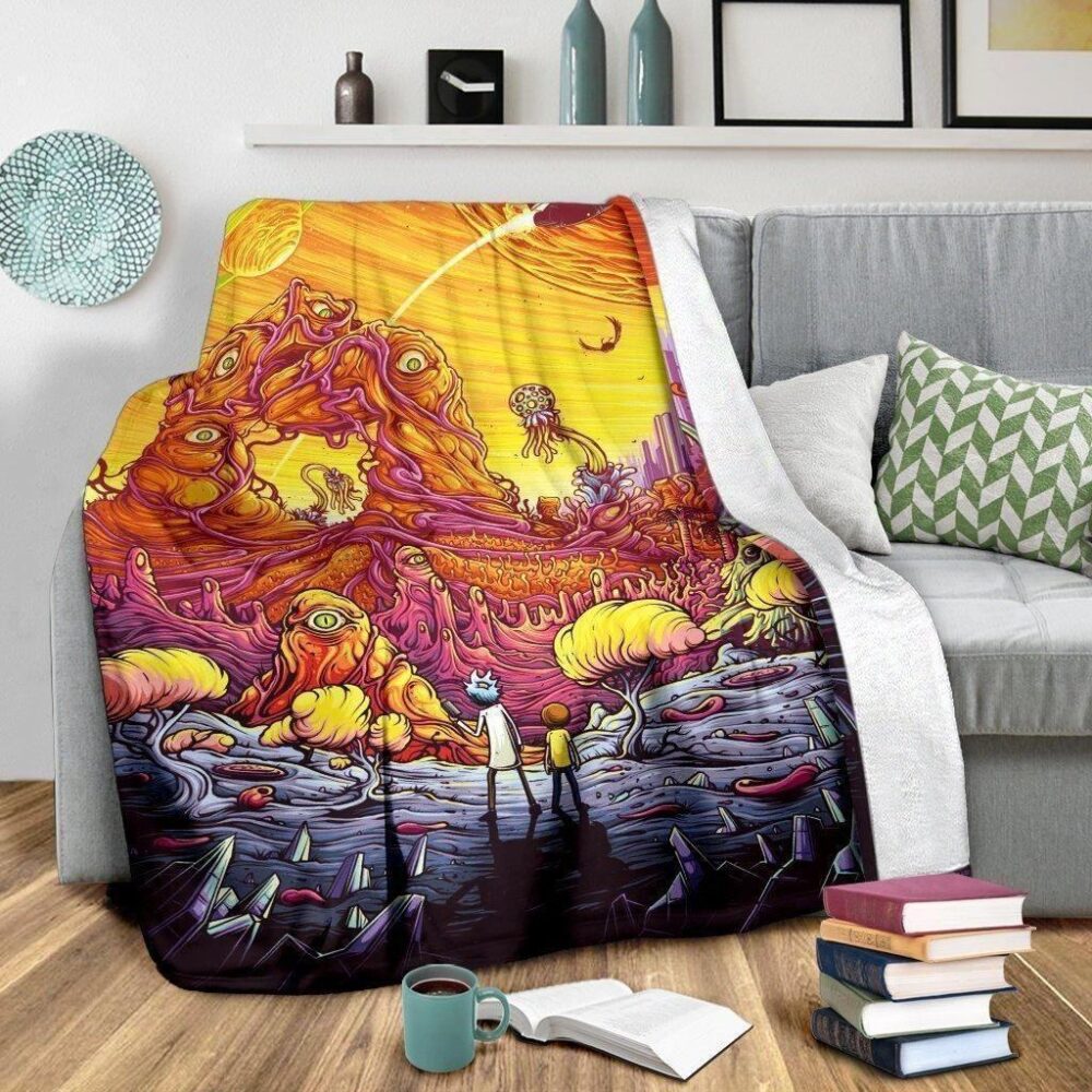 Rick And Morty Premium Blanket Gift For Fan