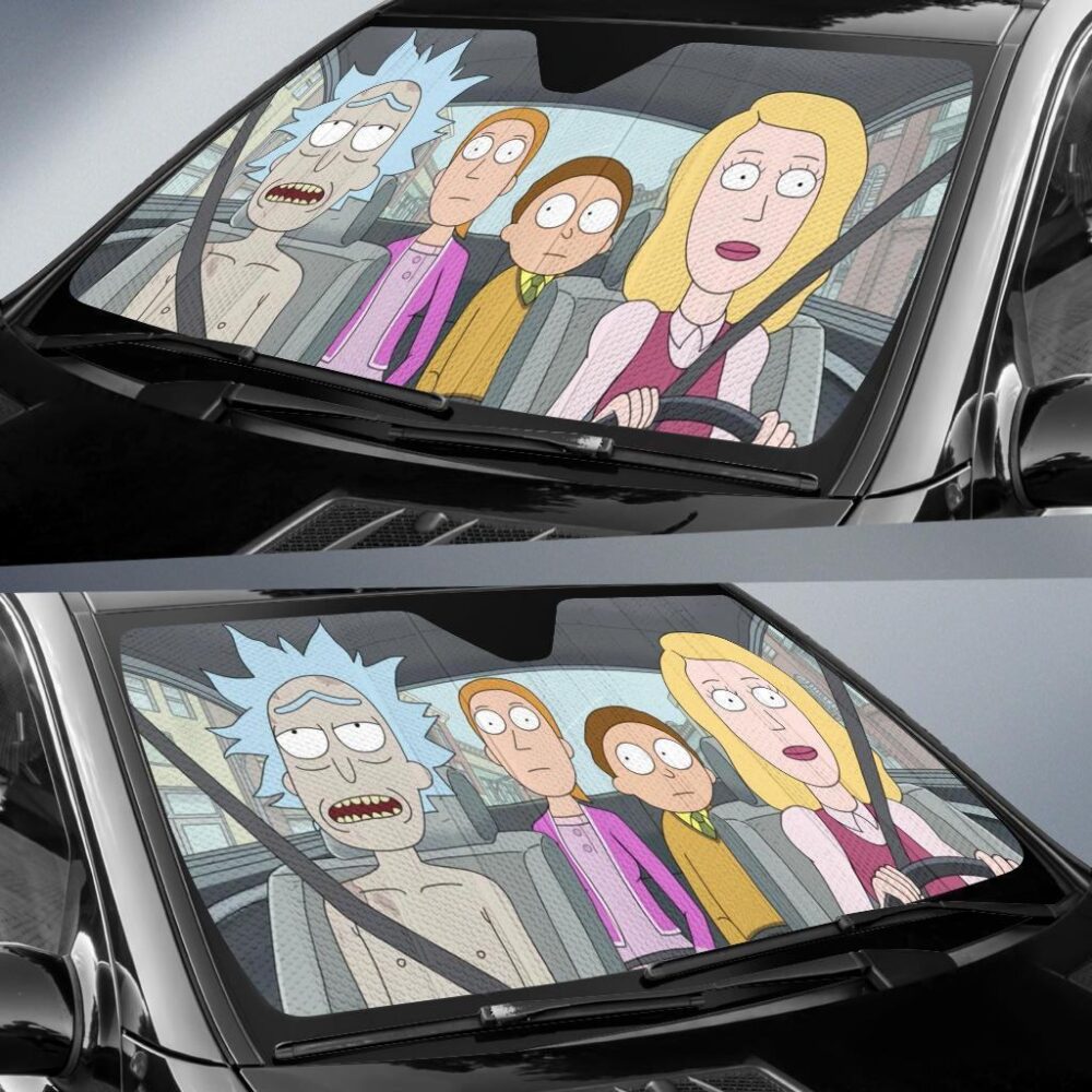 Rick Nake In Car Funny Rick & Morty Auto Sun Shade Custom Car Windshield Accessories CSSRM021