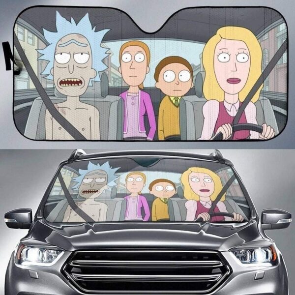 Rick Nake In Car Funny Rick & Morty Auto Sun Shade Custom Car Windshield Accessories CSSRM021