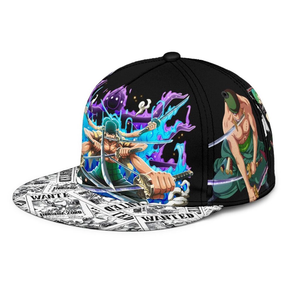 Roronoa Zoro Snapback Hat One Piece Anime Fan Gift