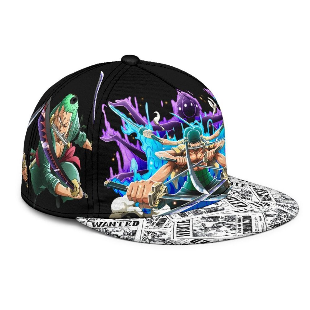 Roronoa Zoro Snapback Hat One Piece Anime Fan Gift