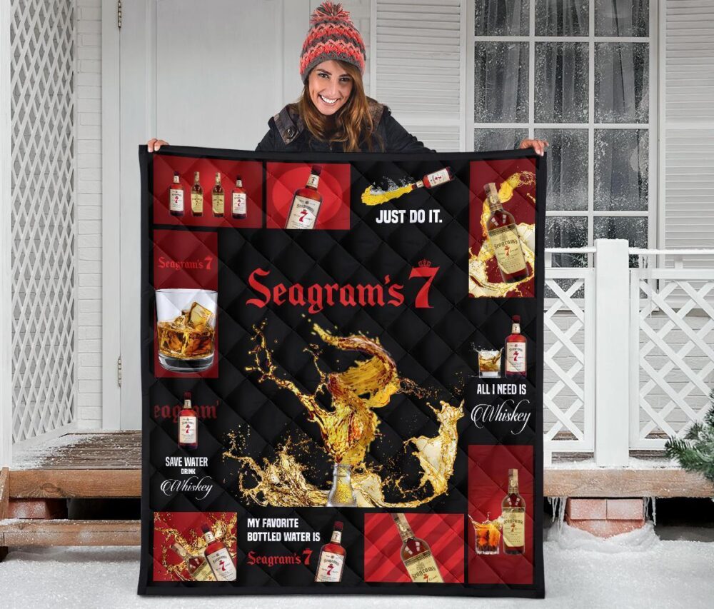 Seagram’s 7 Quilt Blanket All I Need Is Whiskey Gift Idea