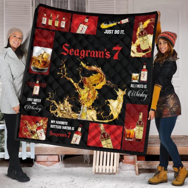 Seagram’s 7 Quilt Blanket All I Need Is Whiskey Gift Idea