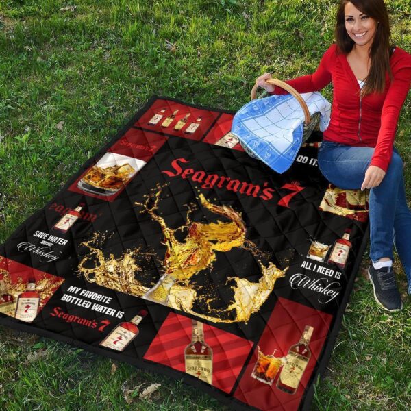 seagrams 7 quilt blanket all i need is whiskey gift idea utfzk