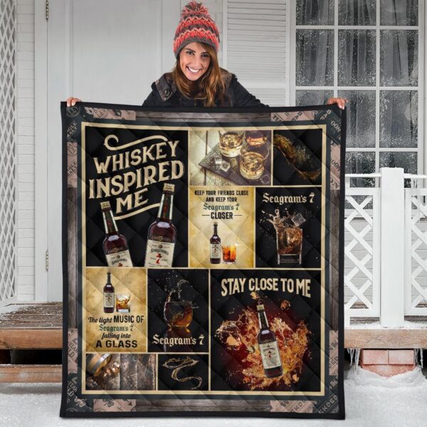 seagrams seven crown quilt blanket whiskey inspired me rzbli