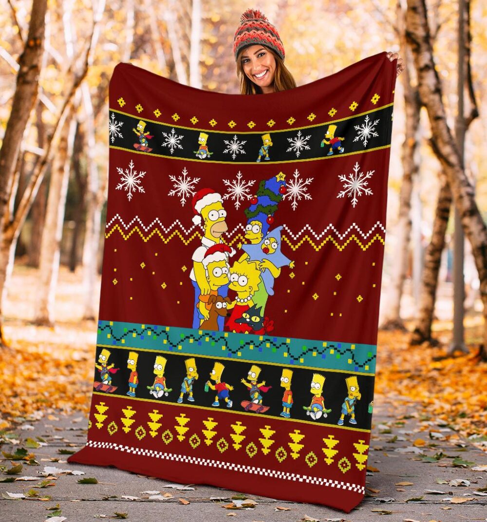 Simpson Family Christmas Blanket Amazing Gift Idea