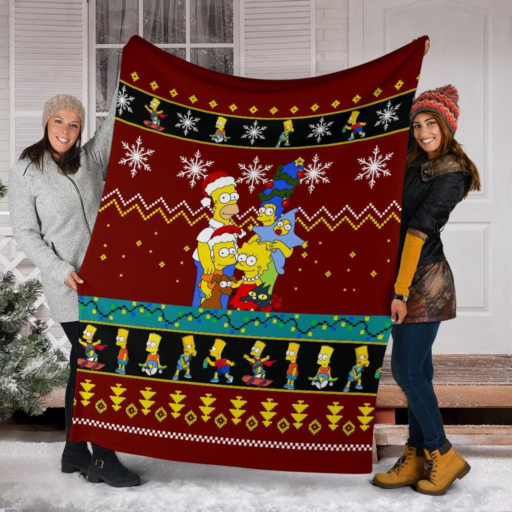 Simpson Family Christmas Blanket Amazing Gift Idea