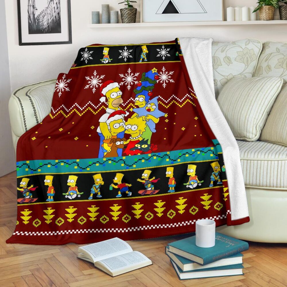 Simpson Family Christmas Blanket Amazing Gift Idea