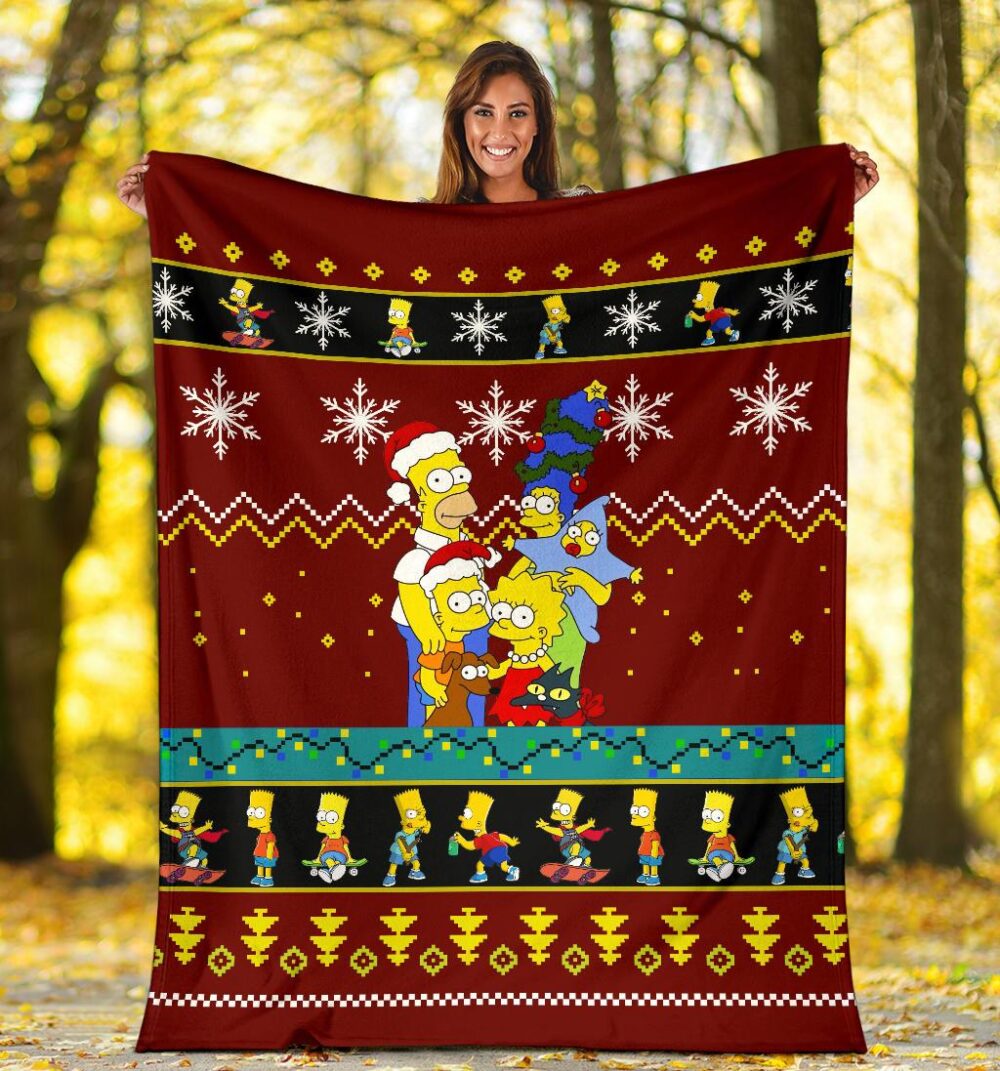 Simpson Family Christmas Blanket Amazing Gift Idea