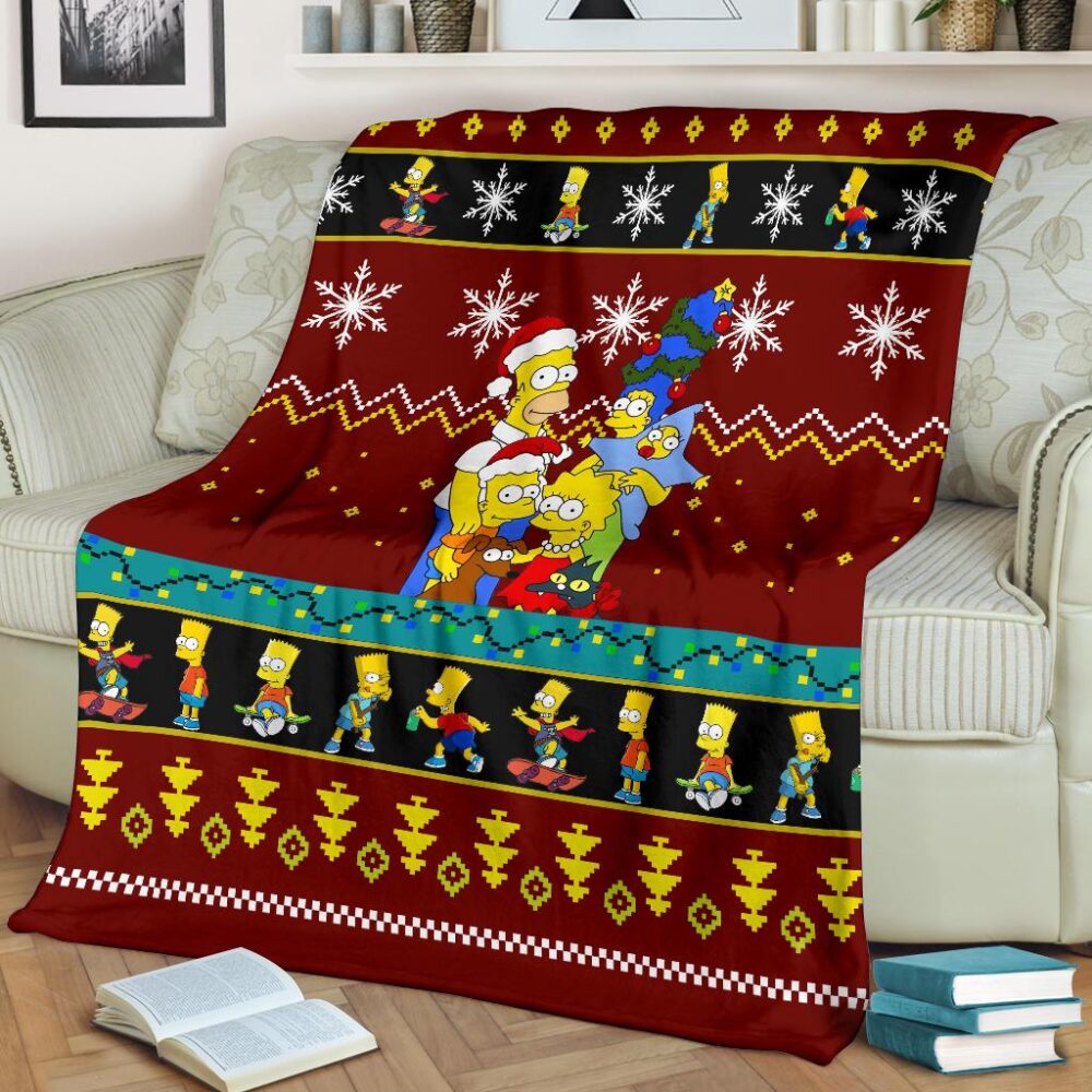 Simpson Family Christmas Blanket Amazing Gift Idea