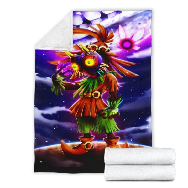 skull kid majoras mask fleece blanket legend of zelda ek23l