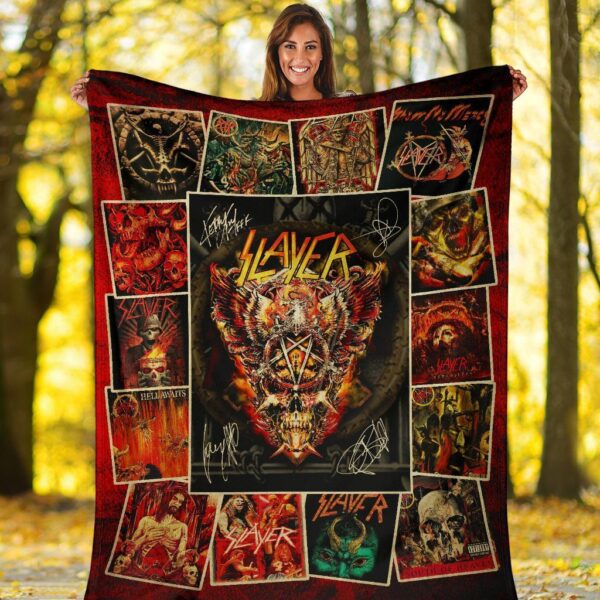 slayer rock band fleece blanket fan gift idea 6gcrf