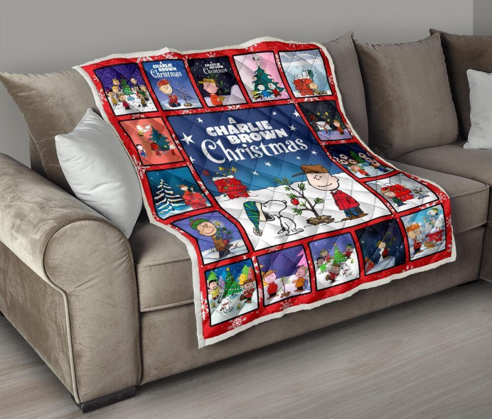 Snoopy And Charlie Brown Xmas Quilt Blanket Gift Idea