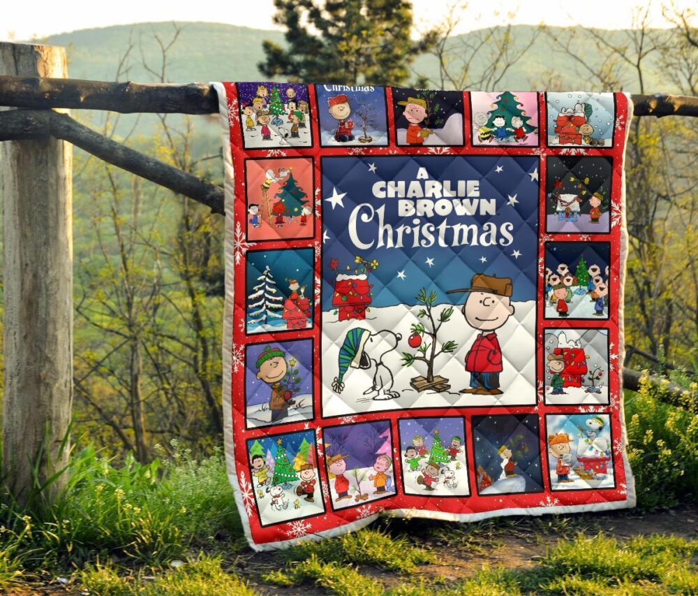 Snoopy And Charlie Brown Xmas Quilt Blanket Gift Idea