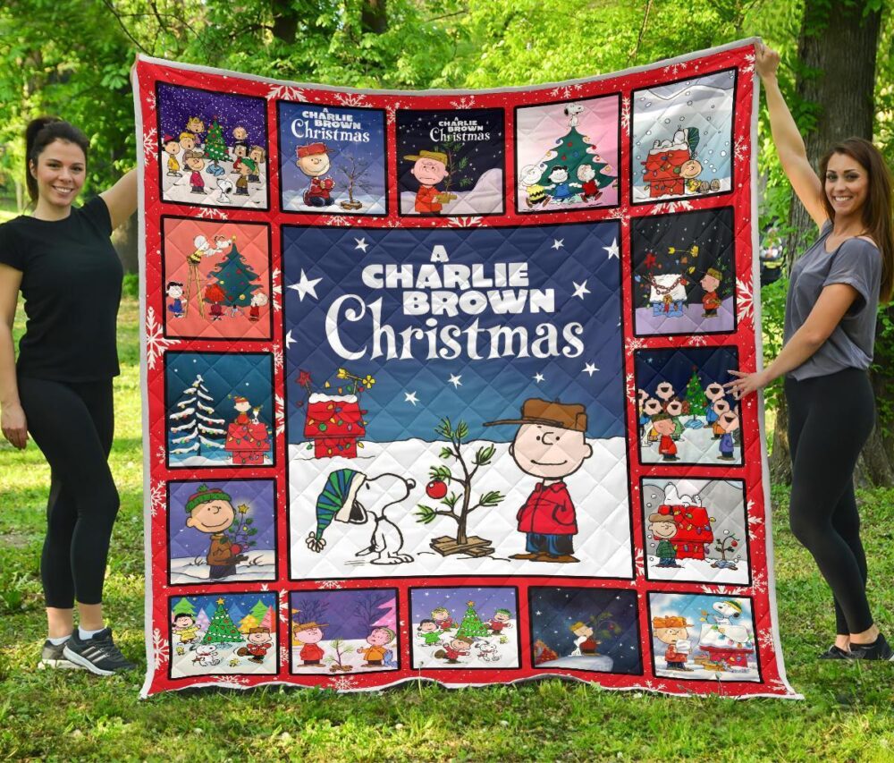 Snoopy And Charlie Brown Xmas Quilt Blanket Gift Idea