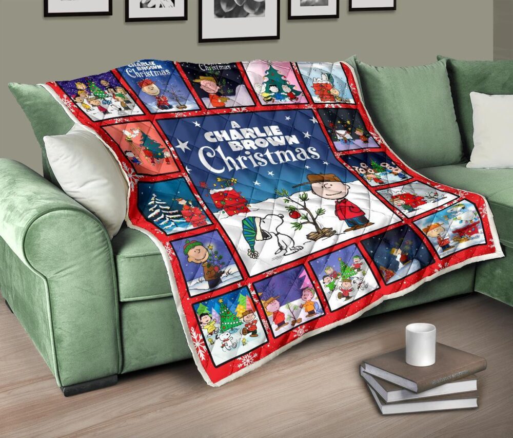 Snoopy And Charlie Brown Xmas Quilt Blanket Gift Idea