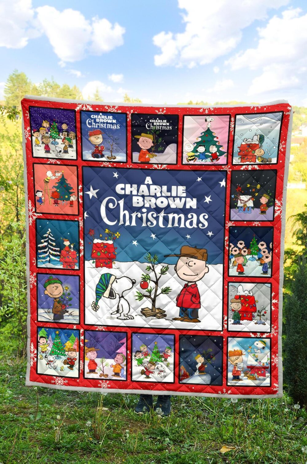 Snoopy And Charlie Brown Xmas Quilt Blanket Gift Idea