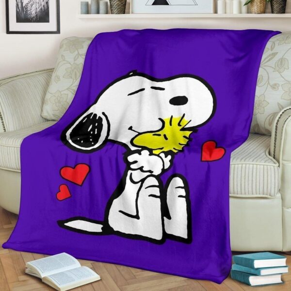 snoopy and woodstock fleece blanket gift for fan 6zoav