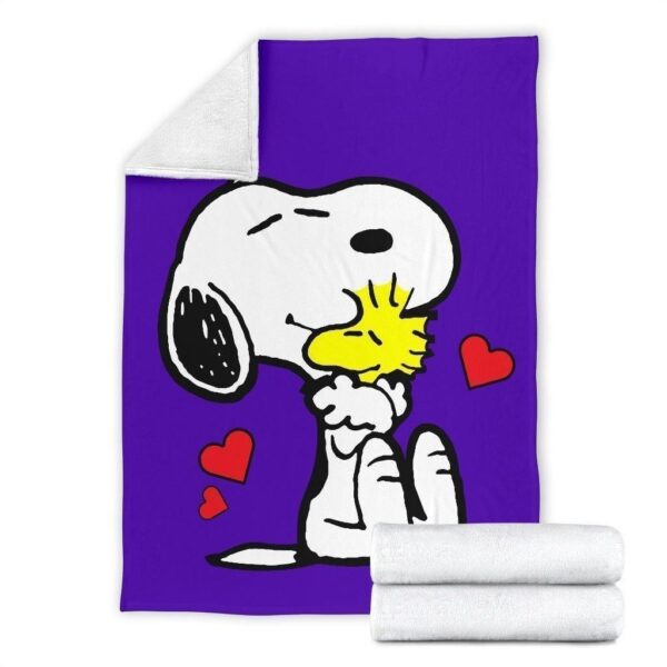 snoopy and woodstock fleece blanket gift for fan gkqjm