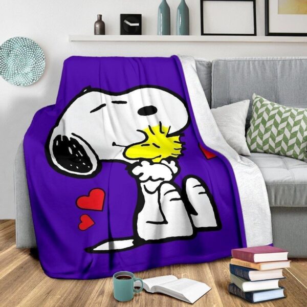 snoopy and woodstock fleece blanket gift for fan r4e6e