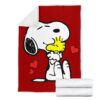 snoopy and woodstock red fleece blanket gift for fan fb017 9wvui