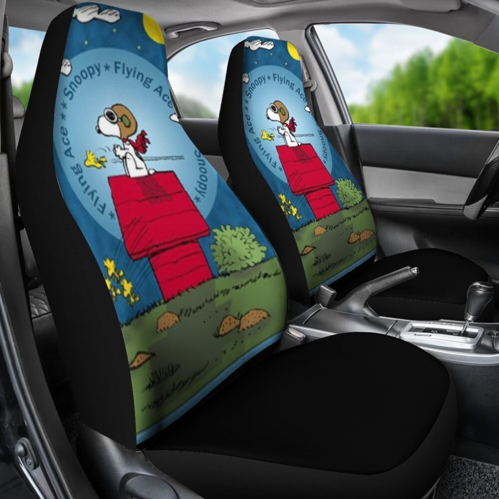 Snoopy Car Seat Covers | Snoopy the Flying Ace Cartoon Car Seat Covers