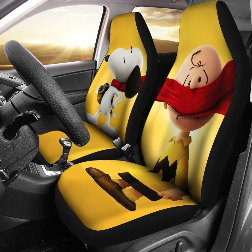 Snoopy Car Seat Covers | The Peanuts Cartoon Car Seat Covers Fan Gift