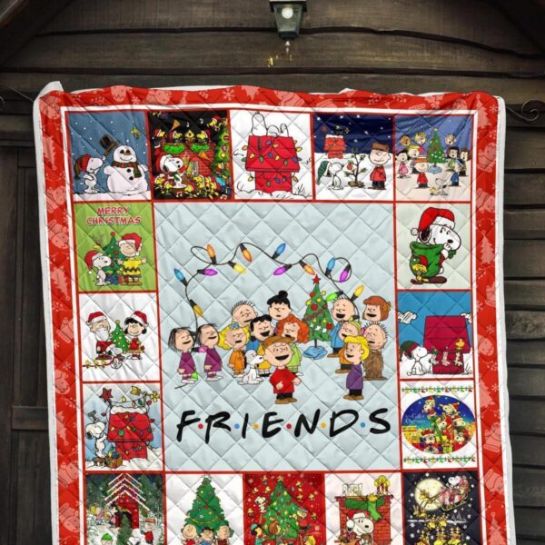 snoopy friends christmas quilt blanket xmas bedding decor idea 6c7xz