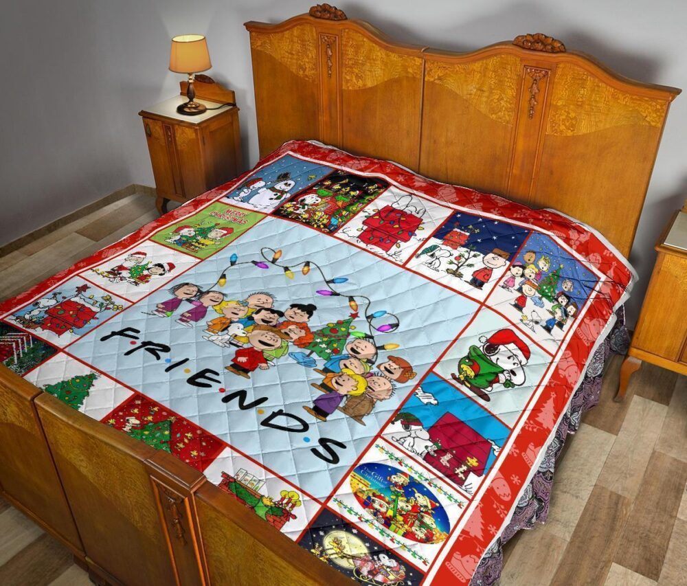 Snoopy Friends Christmas Quilt Blanket Xmas Bedding Decor Idea