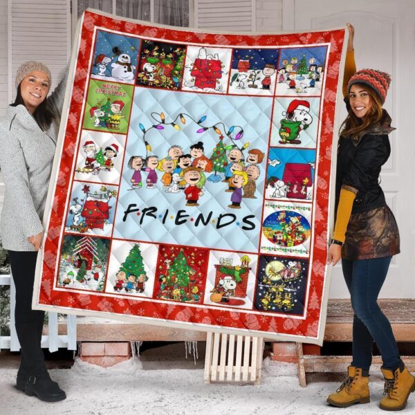 snoopy friends christmas quilt blanket xmas bedding decor idea zixd8