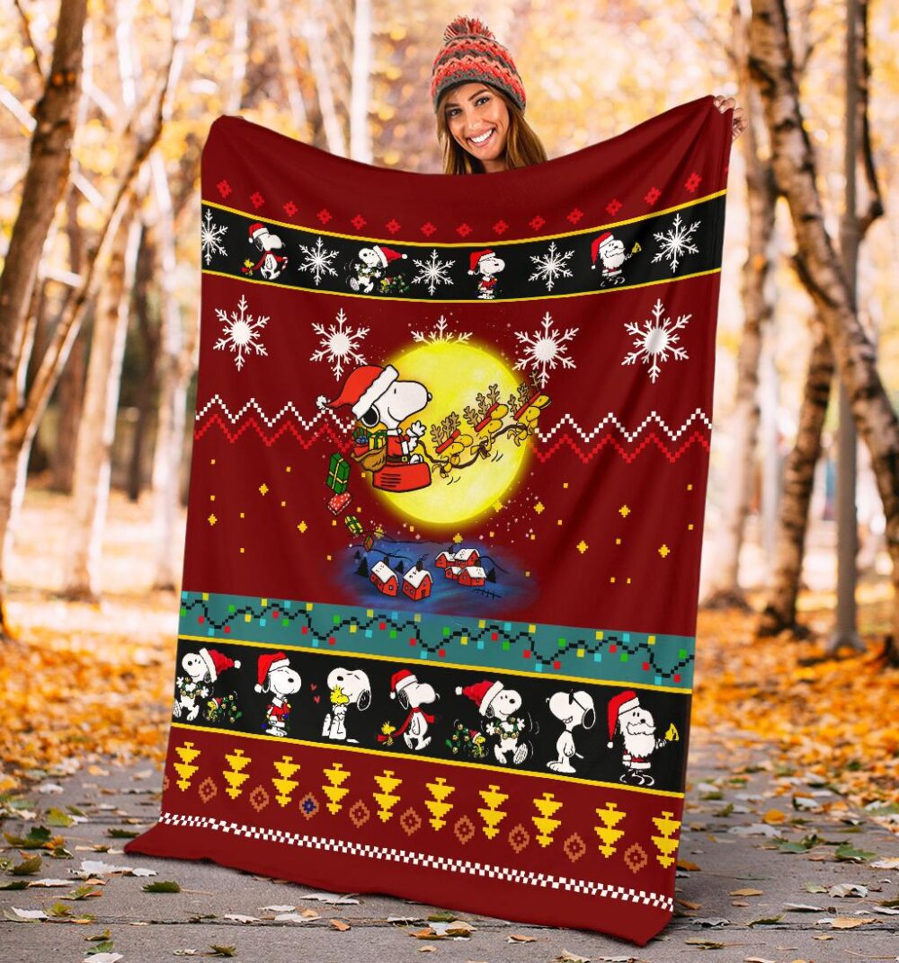 Snoopy Red Christmas Blanket Amazing Gift Idea