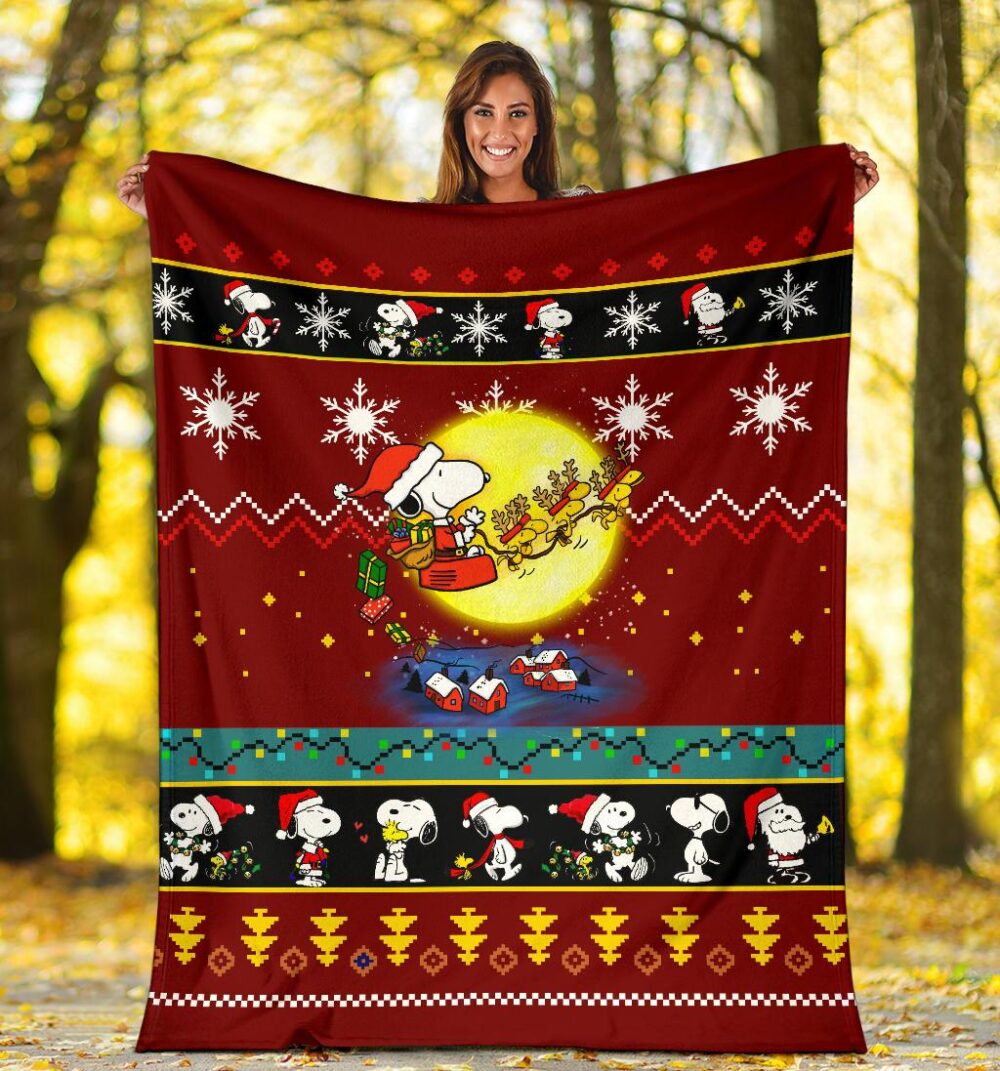 Snoopy Red Christmas Blanket Amazing Gift Idea