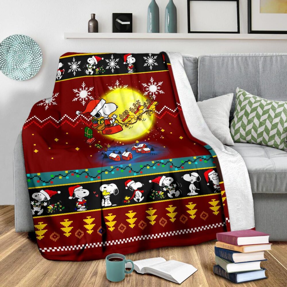 Snoopy Red Christmas Blanket Amazing Gift Idea