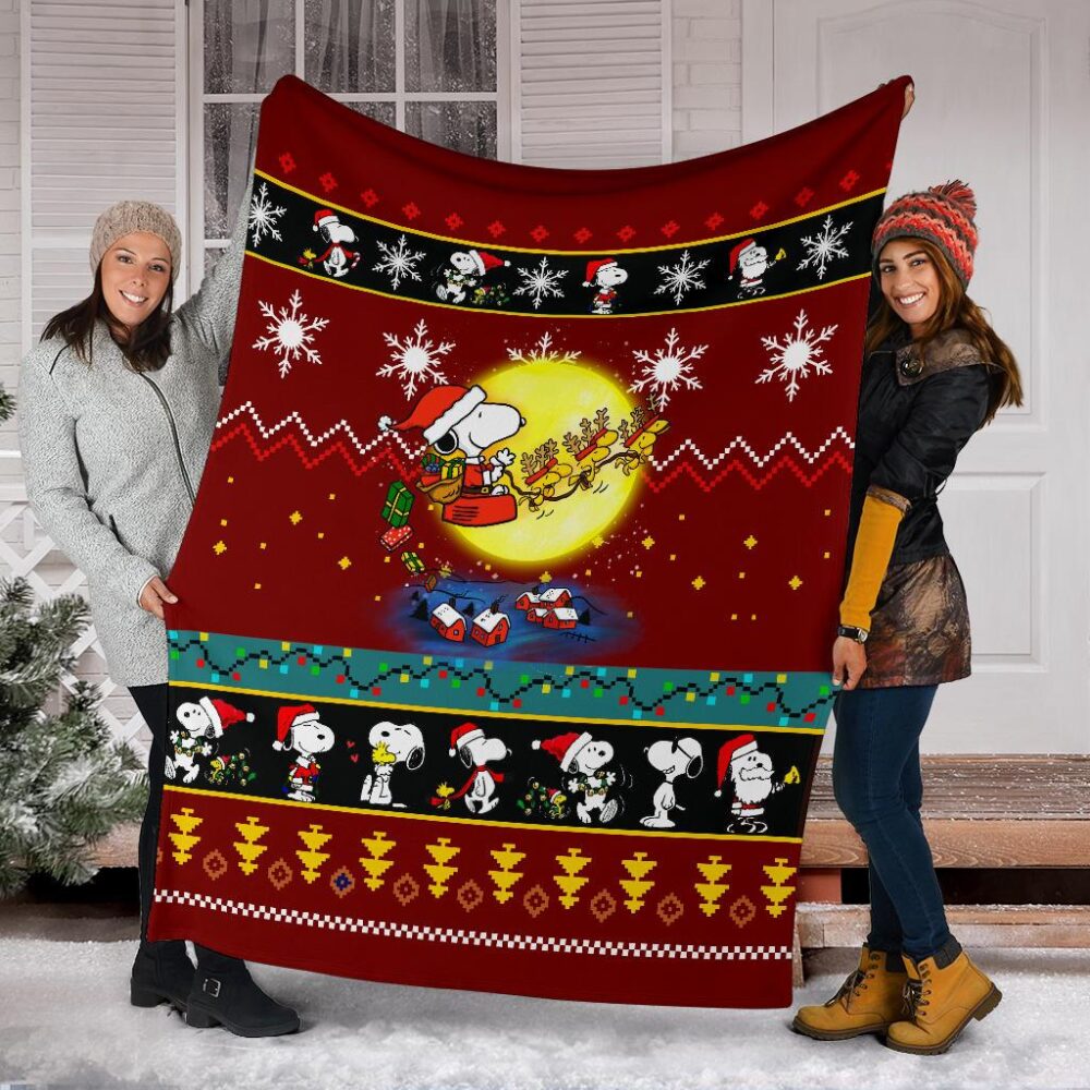 Snoopy Red Christmas Blanket Amazing Gift Idea