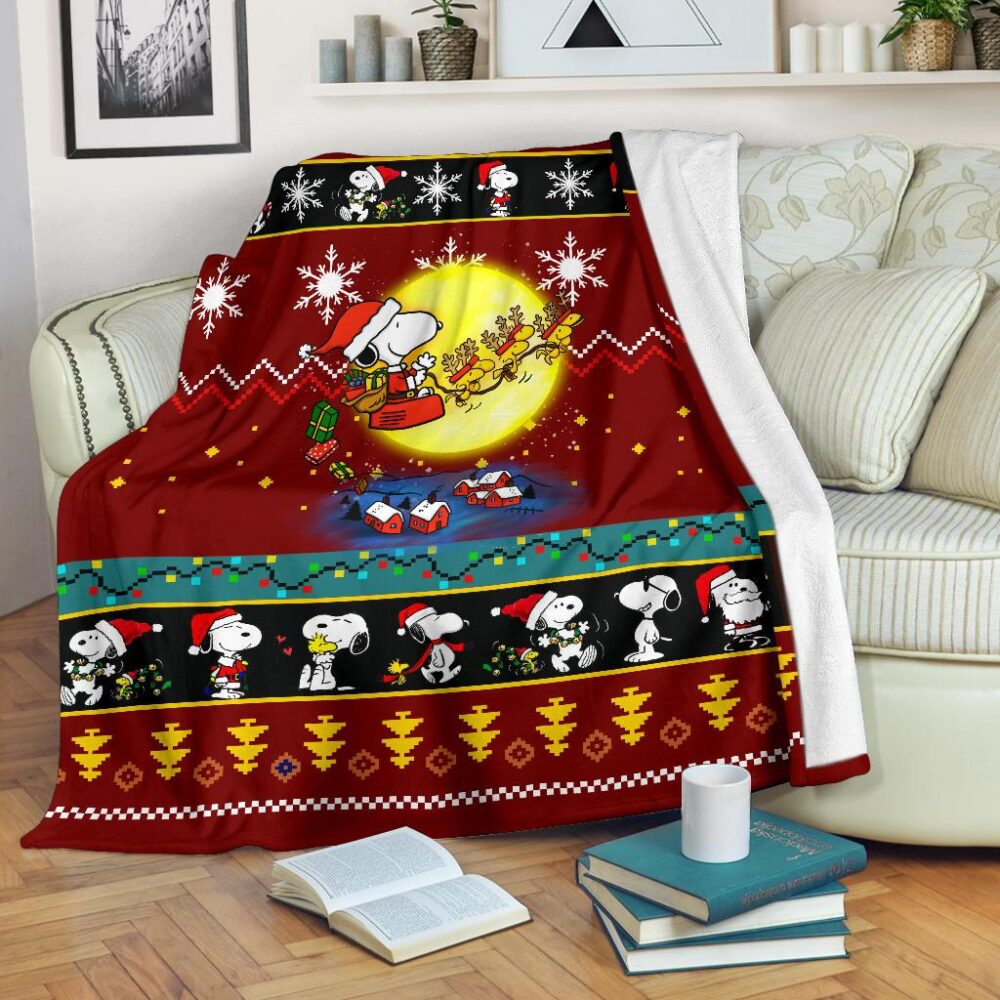 Snoopy Red Christmas Blanket Amazing Gift Idea