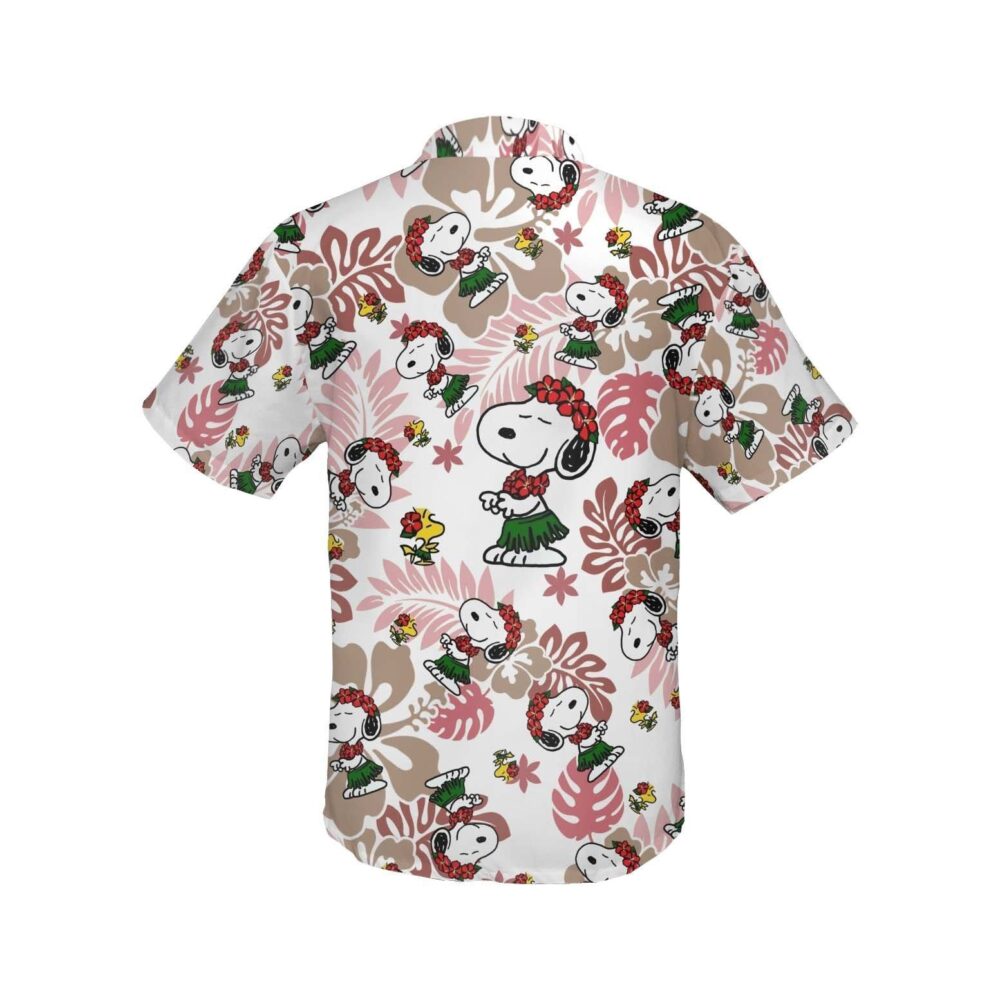 Snoopy Tropical Pattern Custom Button Up Hawaiian Shirt HW037