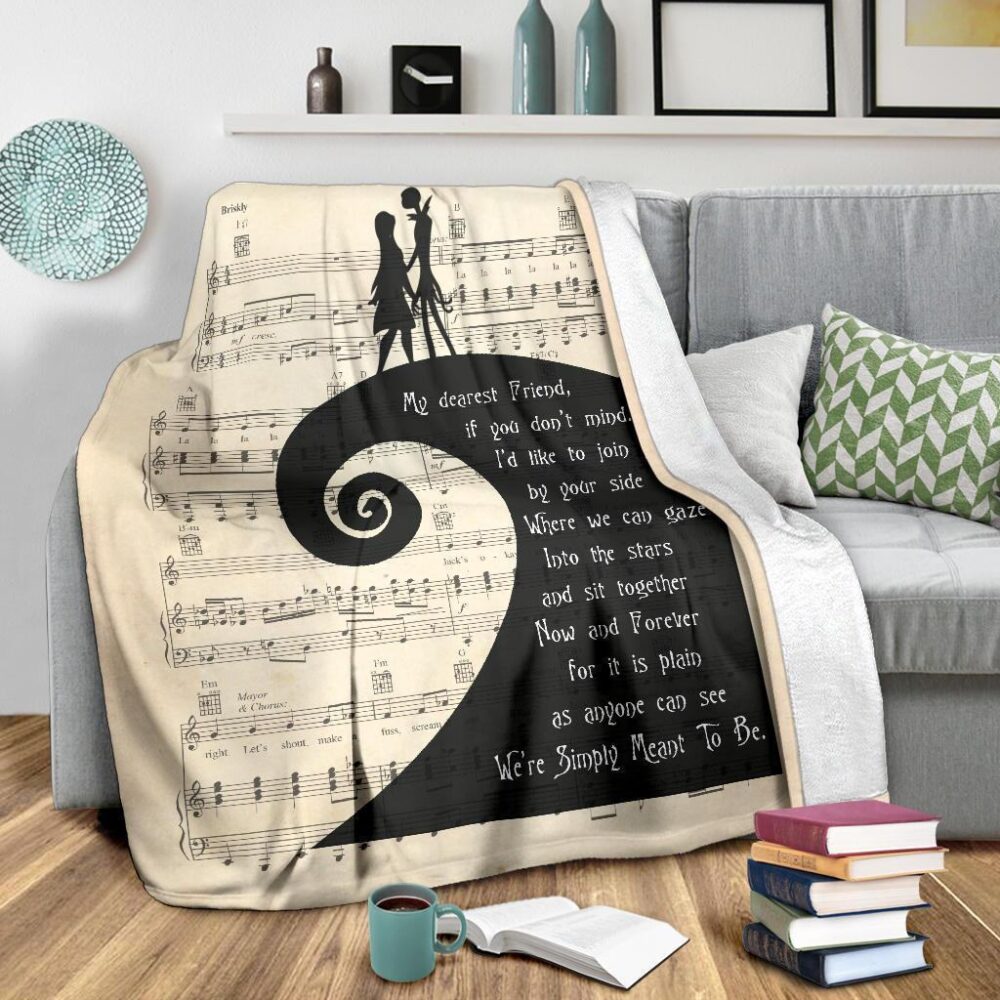 Song Lyric The Nightmare Before Christmas Fleece Blanket NBCFB01