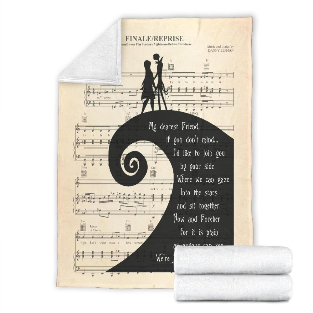 Song Lyric The Nightmare Before Christmas Fleece Blanket NBCFB01