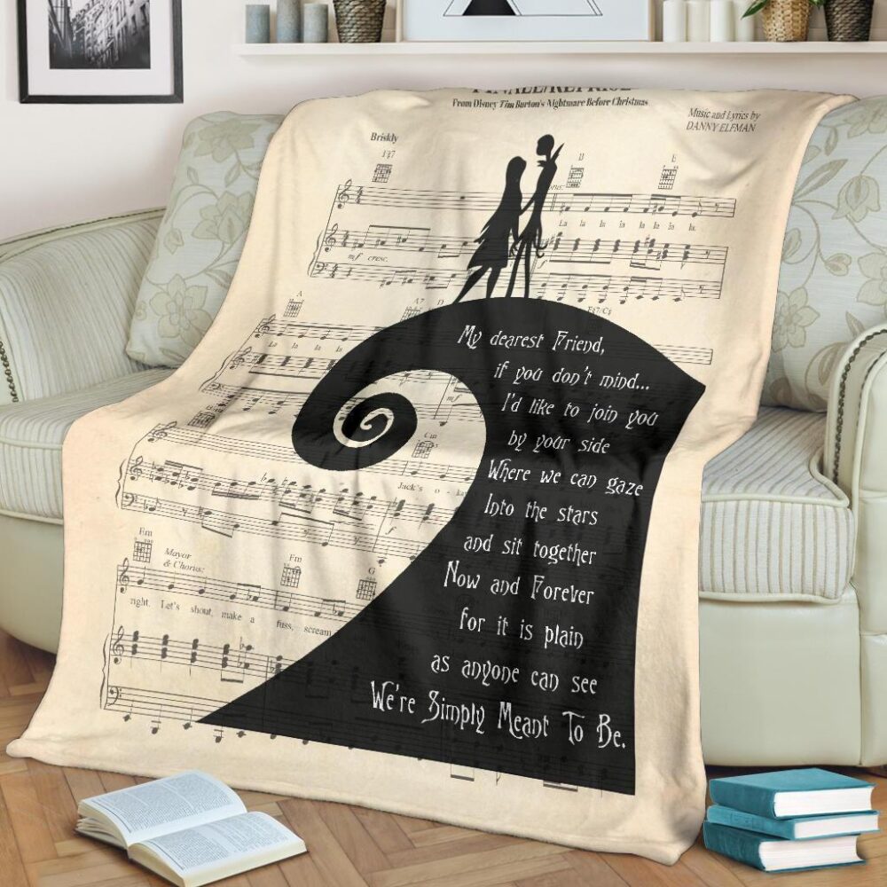 Song Lyric The Nightmare Before Christmas Fleece Blanket NBCFB01