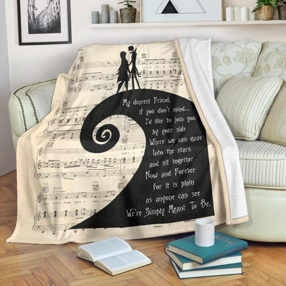 Song Lyric The Nightmare Before Christmas Fleece Blanket NBCFB01