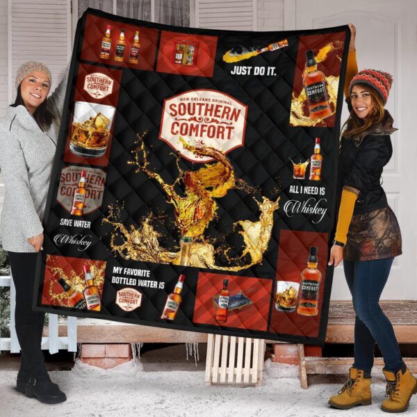 Southern Comfort Quilt Blanket All I Need Is Whisky Gift Idea