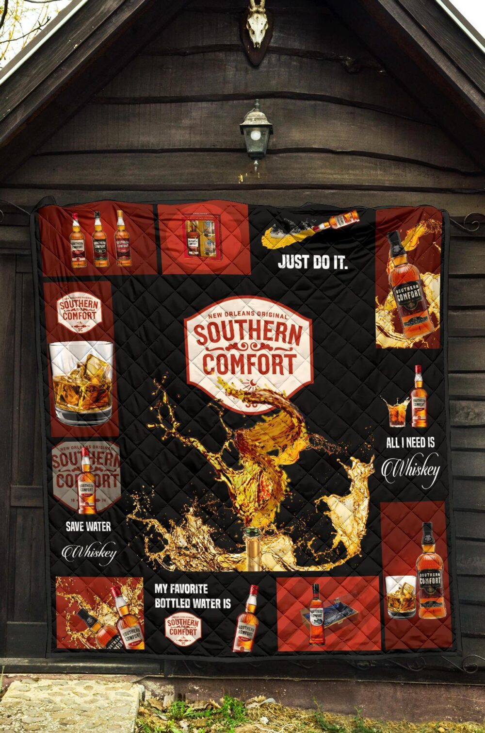 Southern Comfort Quilt Blanket All I Need Is Whisky Gift Idea