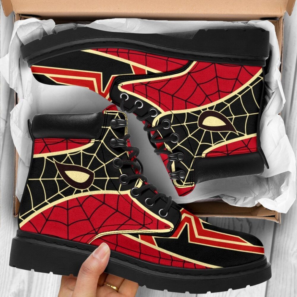 Spider Man All Season Boots | Casual Shoes | Vegan Leather Custom Boot Shoes TB122