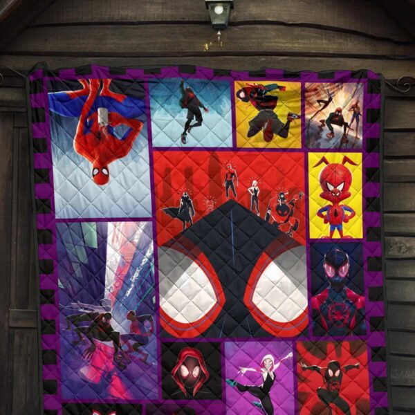 spider verse quilt blanket for spider man fan gift 88h2s