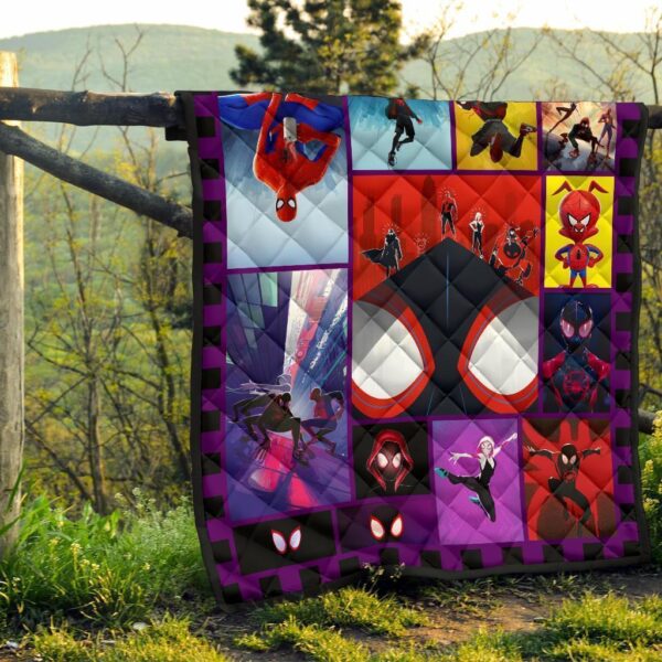 spider verse quilt blanket for spider man fan gift huqnc