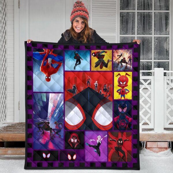 spider verse quilt blanket for spider man fan gift pquvt