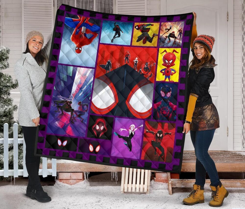 Spider-Verse Quilt Blanket For Spider-Man Fan Gift