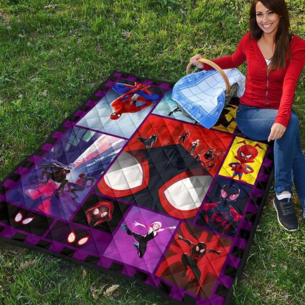 spider verse quilt blanket for spider man fan gift vo4zn