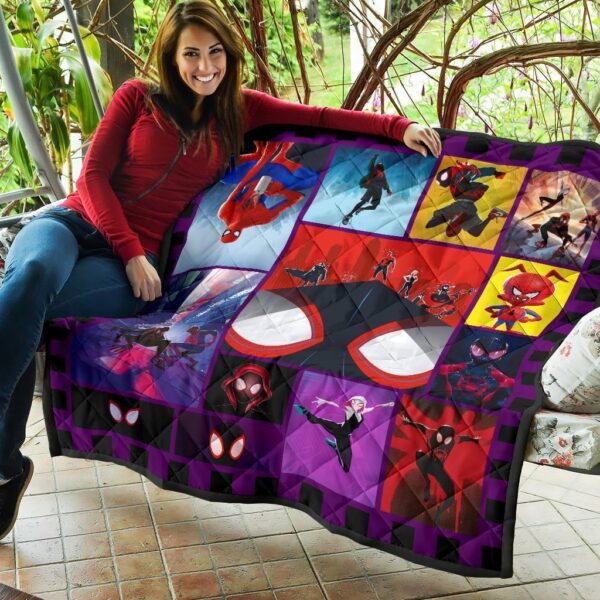 spider verse quilt blanket for spider man fan gift zlmyi